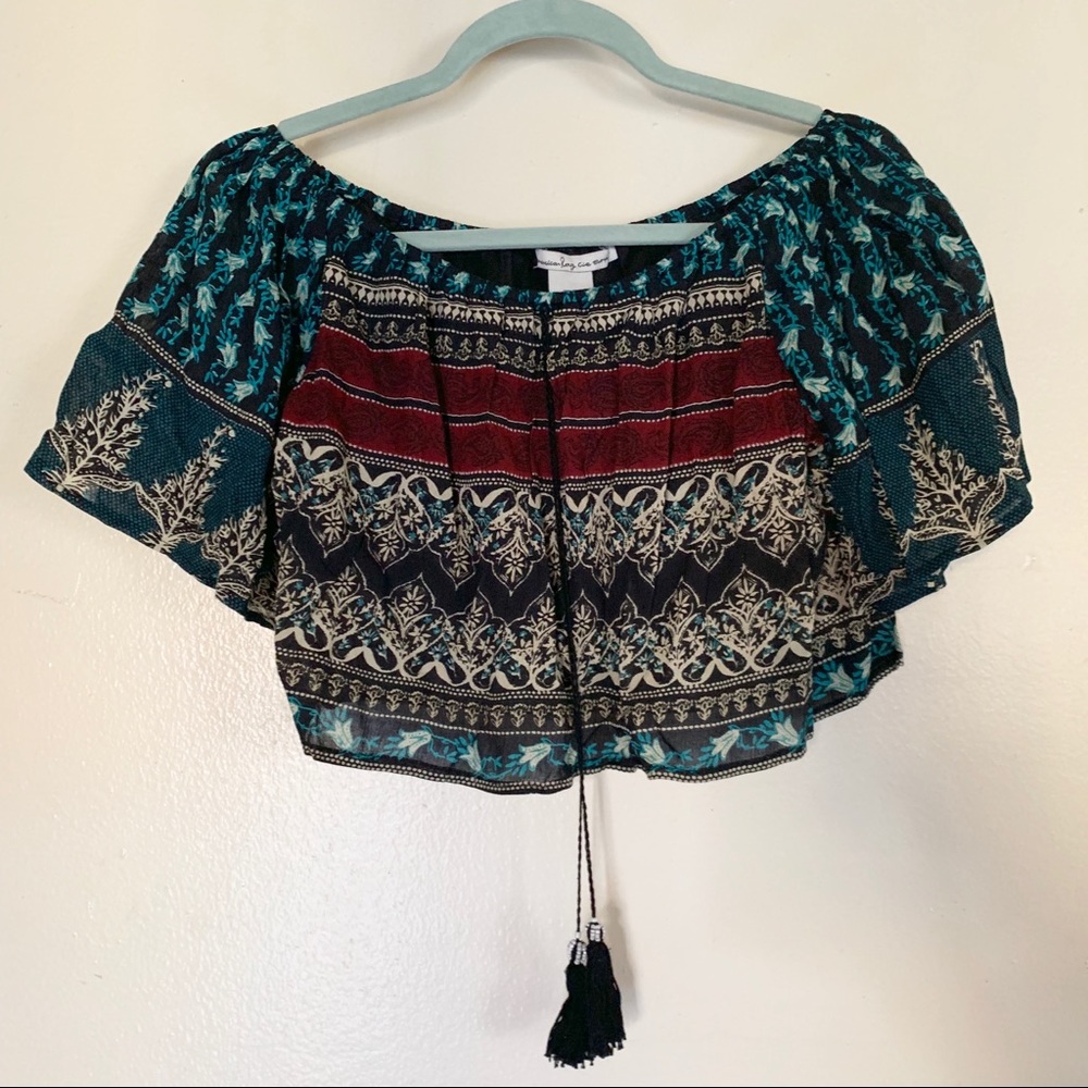 ⭐️NWT AMERICAN RAG boho off shoulder crop top